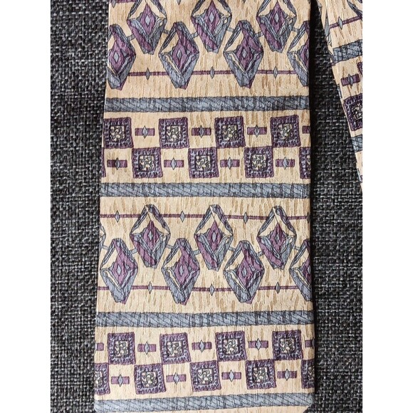 Tie 70s 80s 90s Y2K Mens Cocktail Collection Yellow Purple Blue 57 Inches - Picture 2 of 5